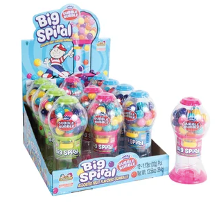Big Spiral Assorted Fruit Flavored Gumballs Machine