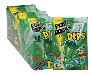 Pop Rocks Dips - Sour Apple (popping candy & lollipop)